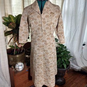 Handmade Vintage Dress 1970s 3/4 sleeve Large